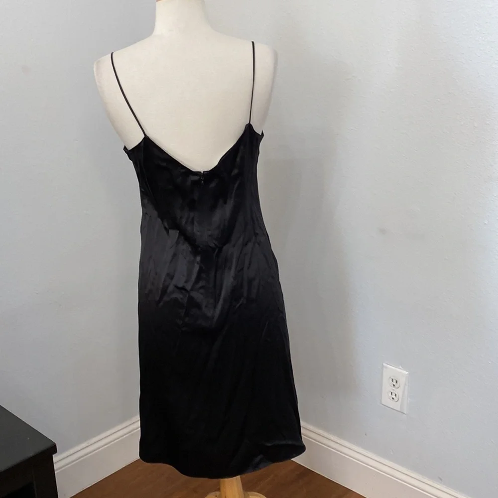 Rickie‎ Freeman Teri Jon Silk Satin Slip Dress 2 Minimalist Cocktail Luxury